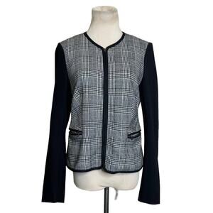Talbots Plaid Zip Blazer Jacket size 4